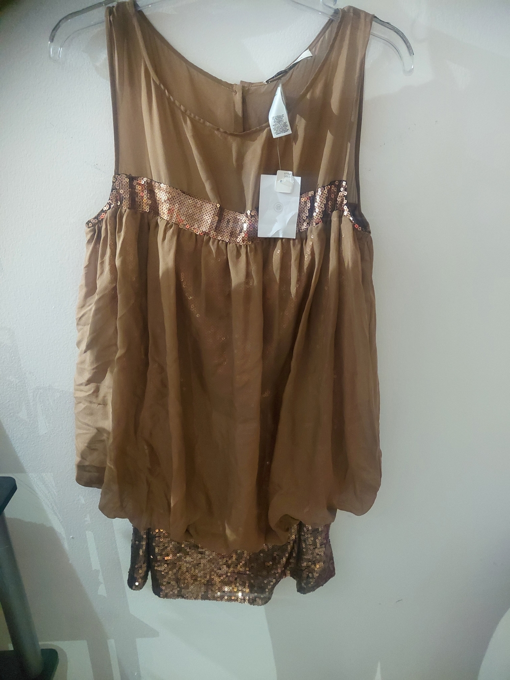 Laundry by Design Satin-Look Bronze Slip Top